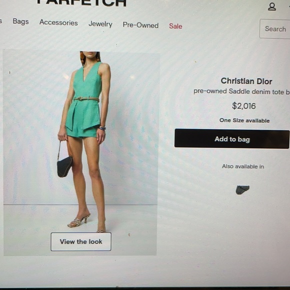 CHRISTIAN DIOR MINI DENIM SADDLE BAG - Picture 7 of 11